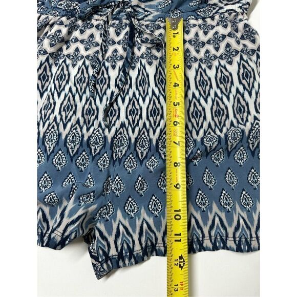 Aéropostale Bleu White Geometric Print Playsuit Size S Petite - Picture 10 of 15
